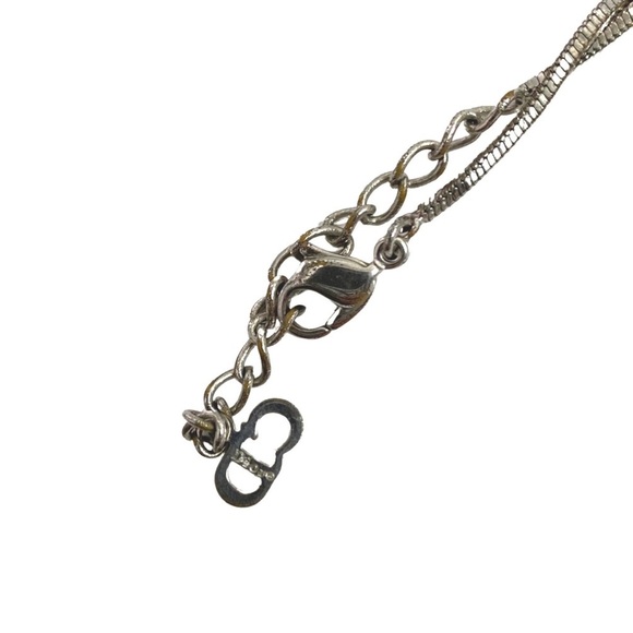 STUNNING! Christian Dior Trotter Silver Logo / Pink Necklace / Pendant - Picture 10 of 13